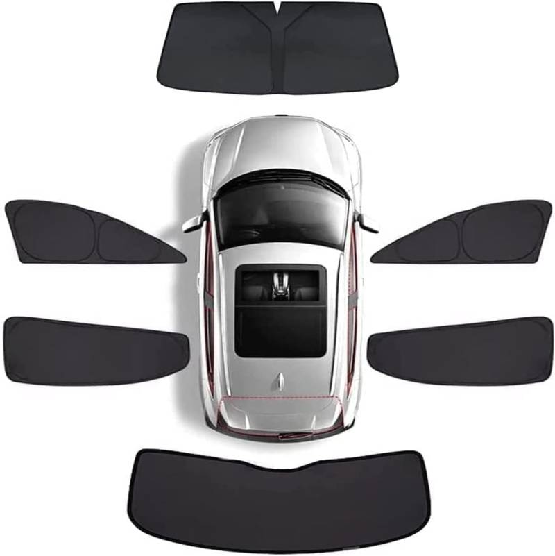 Magnetischer Auto Seitenfenster-Sonnenschutz für Tesla Model 3 2017-2023 2024 2025,UV-Schutz Sonnenrollo mit Undurchsichtigem Sichtschutz,Einfacher Montage,D/6pcs von JNLIFT