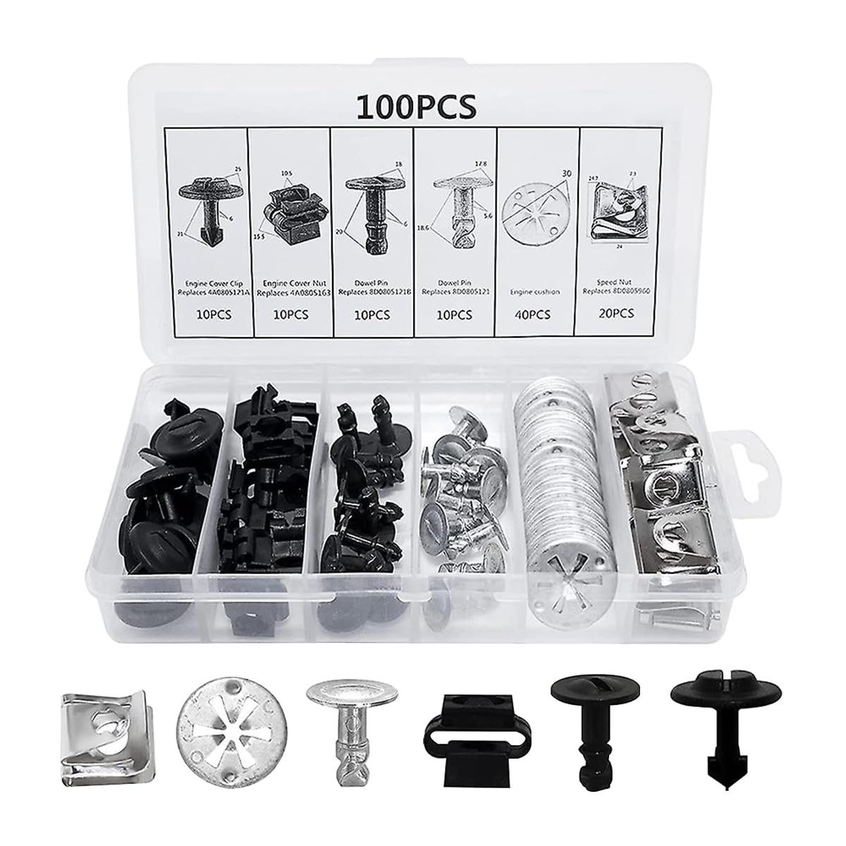 JNNJ 100 Stück Auto Befestigung Clips, Stoßstange Karosserie Clip, Türverkleidung Klammern Stoßstangen Zierleisten Plastikklips Set, Für Auto Tür Stoßstange Panel JNNJ 100 Stück Auto Befestigung Clips, Stoßstange Karosserie Clip, Türverkleidung Klammern Stoßstangen Zierleisten Plastikklips Set, Für Auto Tür Stoßstange Panel von JNNJ
