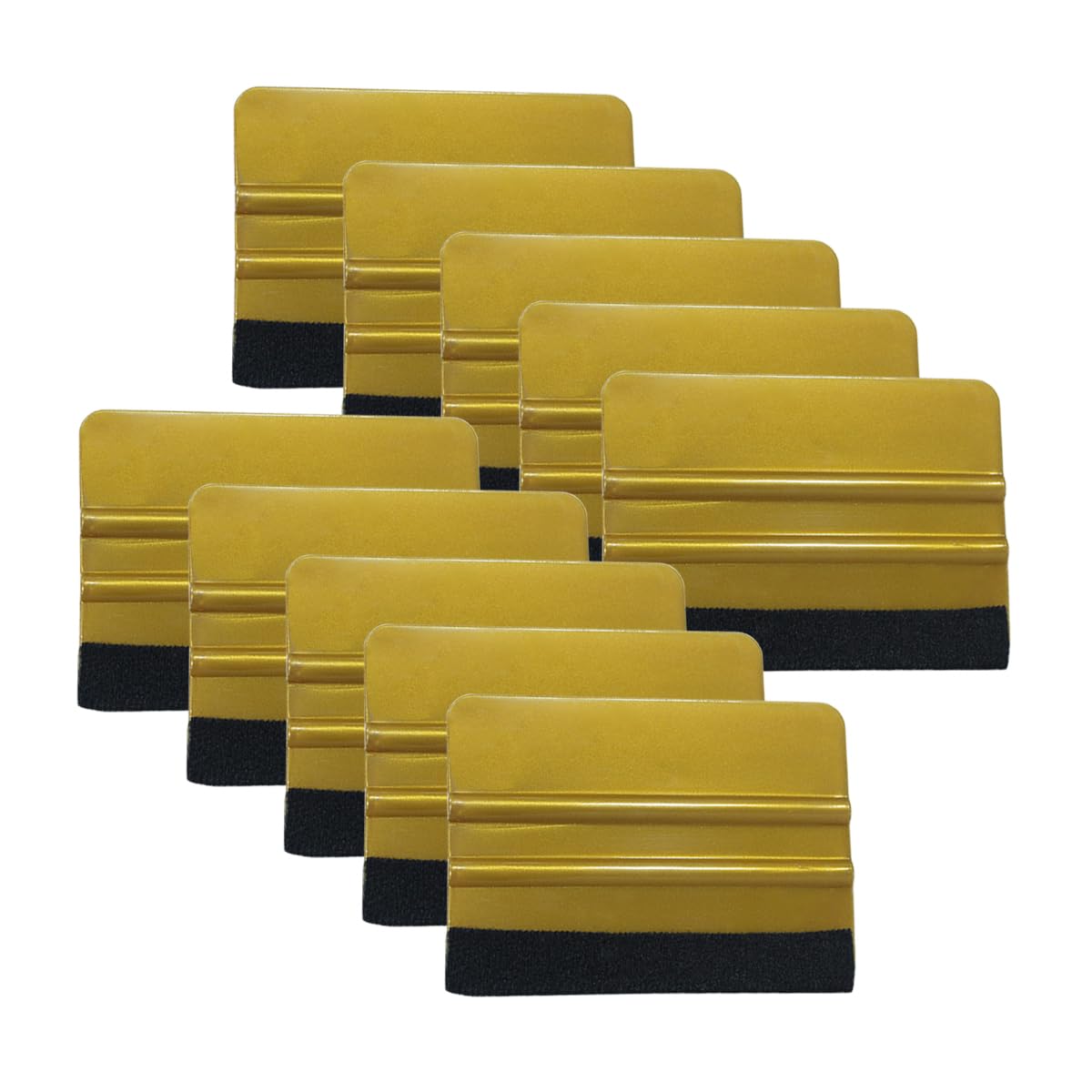 JNNJ 10Pcs Rakel aus Kunststoff mit Filzrand, Universal Filzrakel für Vinyl, Hochwertige Folien-Rakel zur Verklebung von Folie Wandtattoo Fensterfolie(Goldbraun) von JNNJ