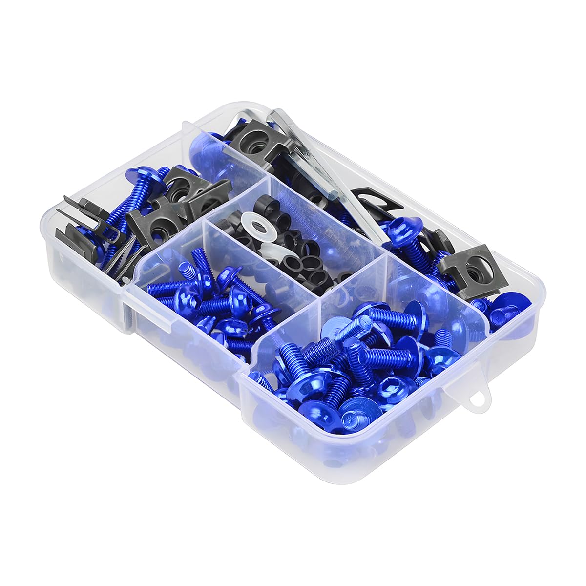 JNNJ 177 PCS Schraubensatz Motorrad Verkleidung Schrauben Kit, Motorrad Windschutzscheiben Verkleidungsschrauben, Motorräder modifizierte Zubehör Schraubensatz(Blau) von JNNJ