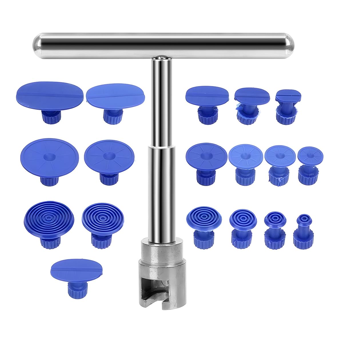 JNNJ 19Pcs Paintless Kfz Dellen Reparatur Set, T Stangen Gleithammer mit Saugnapf, Auto Dellenabzieher, Universal Hagel Damage Entfernungswerkzeug für Fahrzeuge SUV Auto JNNJ 19Pcs Paintless Kfz Dellen Reparatur Set, T Stangen Gleithammer mit Saugnapf, Auto Dellenabzieher, Universal Hagel Damage Entfernungswerkzeug für Fahrzeuge SUV Auto von JNNJ