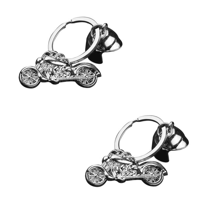 JNNJ 2 Stück 3D Metall Motorrad Fahrrad Helm Schlüsselanhänger, Mini Motorrad Helm Schlüsselanhänger, Cool Charm Auto Schlüsselanhänger, Fahrzeug-Außenausstattung von JNNJ