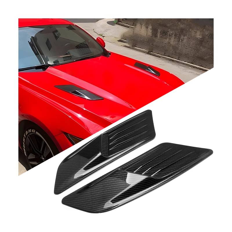 JNNJ 2 Stück Auto Lufteinlass, Universal Fender Abdeckhauben, Turbo Motorhaube Entlüftungshaube, Dekoration Zubehör (Karbon) von JNNJ