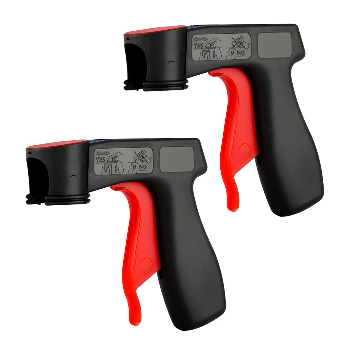 JNNJ 2 Stück Sprühdosenhandgriff, Farbspritzpistole Griff, Auto Universal Pistolengriff, Sprühfolie Spray Pistole Pistolengriff für Sprühdosen, Spraydosen Handgriff Halter Griff(Schwarz) von JNNJ