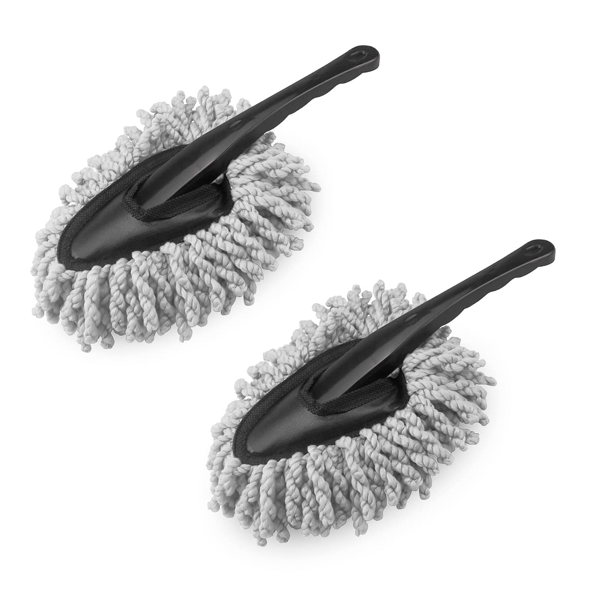 JNNJ 2 Stück Car Duster, Auto-Staubwedel-Reinigungsbürste, Car Duster Mikrofaser Waschbürste Reinigungsbürste Mit Stiel, Mini-Staubwedel Für Auto, Universal(Grau) von JNNJ