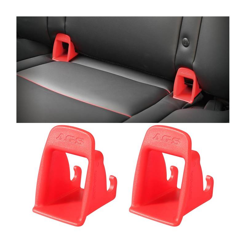JNNJ 2 Stück Eautositze Einführhilfen, Universal Kindersitzhalterung Befestigungssatz Kindersitz Rückhalteanker, Für ISOFIX-Gurtverbindungsgurthalterung(Rot) von JNNJ