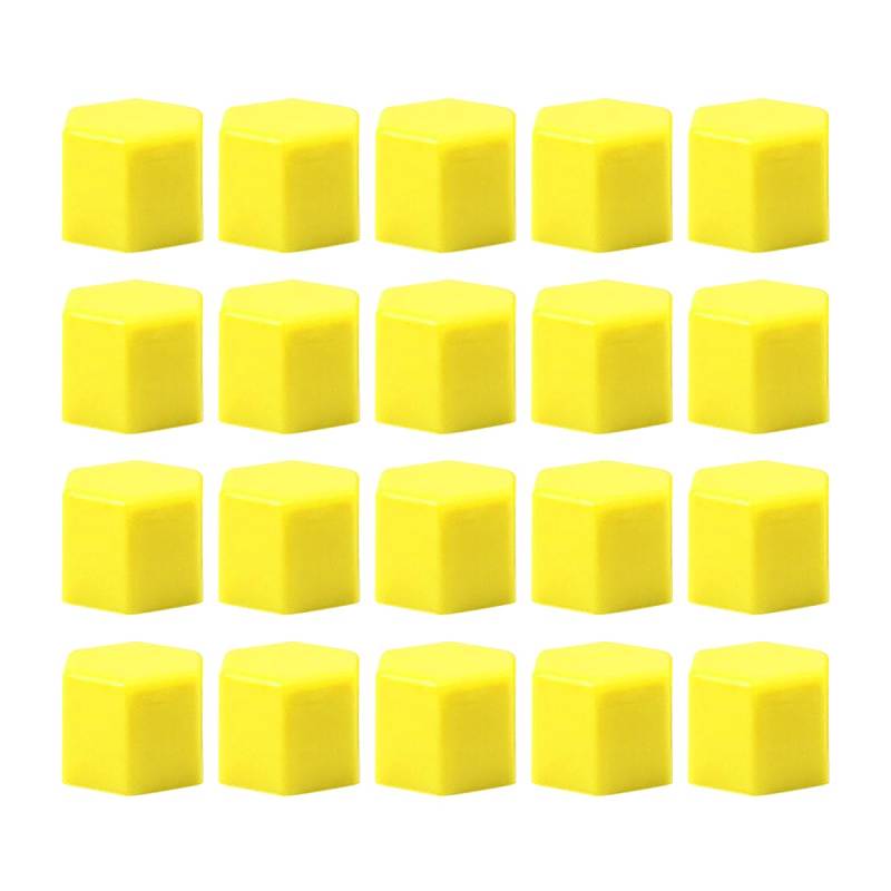 JNNJ 20 Stück Auto Radbolzenkappen, Auto Radmutter Schraube Hex Schutzkappen Aus Silikon, 17mm Auto-Universal-Sechskant-Reifenmutter-Abdeckungen, Glow-in-The-Dark Radschraubenkappen(Gelb) von JNNJ