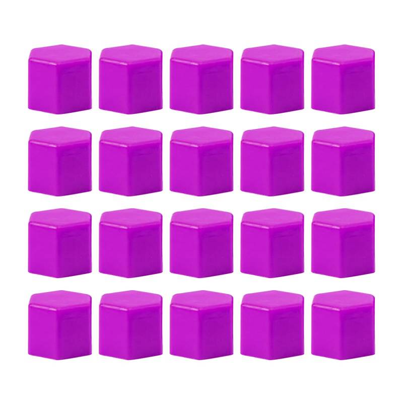 JNNJ 20 Stück Auto Radbolzenkappen, Auto Radmutter Schraube Hex Schutzkappen Aus Silikon, 17mm Auto-Universal-Sechskant-Reifenmutter-Abdeckungen, Glow-in-The-Dark Radschraubenkappen(Lila) von JNNJ
