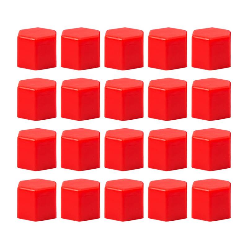 JNNJ 20 Stück Auto Radbolzenkappen, Auto Radmutter Schraube Hex Schutzkappen Aus Silikon, 17mm Auto-Universal-Sechskant-Reifenmutter-Abdeckungen, Glow-in-The-Dark Radschraubenkappen(Rot) von JNNJ