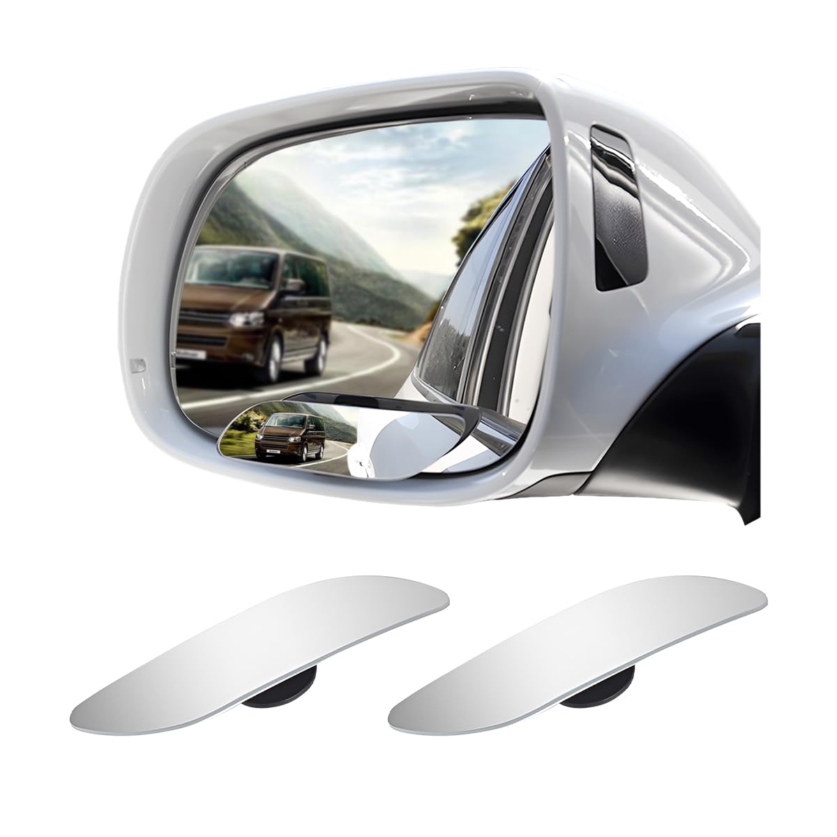 JNNJ 2Pcs 360 ° Drehbarer Verstellbarer Weitwinkel-Rückspiegel, Auto Einstellbare Randlos HD-Glas Zusätzliche Spiegel, Seite Rückspiegel für Universellen Auto SUV RV JNNJ 2Pcs 360 ° Drehbarer Verstellbarer Weitwinkel-Rückspiegel, Auto Einstellbare Randlos HD-Glas Zusätzliche Spiegel, Seite Rückspiegel für Universellen Auto SUV RV von JNNJ