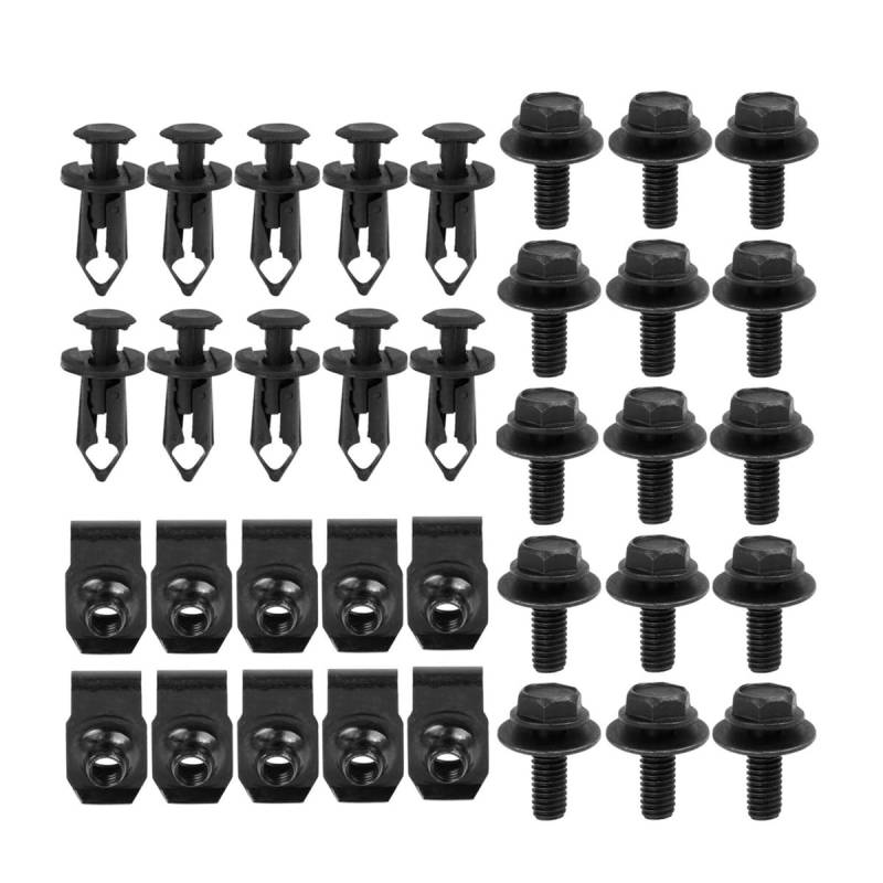 JNNJ 35 Stück Motorabdeckungsschrauben für Autos, Bolzen Haltemutter Undertray Clip, Für Chassis Motor Guard Panel Stoßfänger Fender Radabdeckung Liner(15 * 10cm) von JNNJ