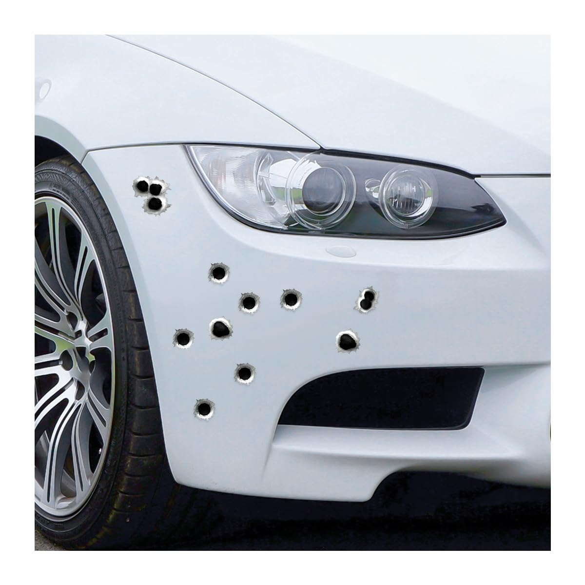 JNNJ 3D Bullet Hole Car Decals Simulation, Stereoscopic Fake Realistic Guns Bullet Hole Stickers, Automotive Cool Removable Waterproof Sticker Decoration for Window Wing Door Body Side(R458-1) von JNNJ