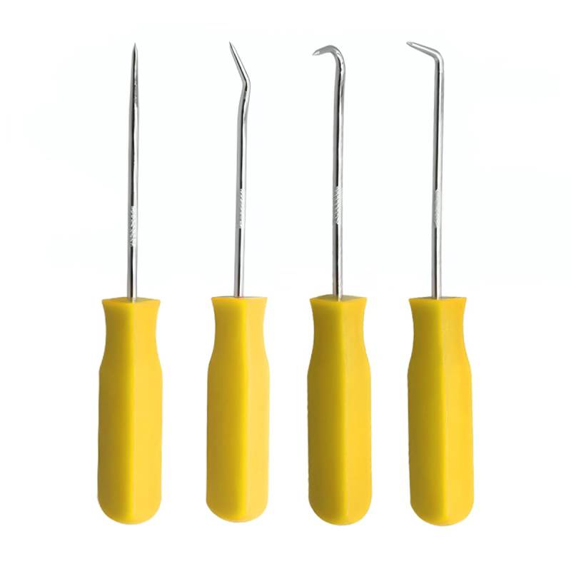 JNNJ 4 Stück Pick Und Haken Set, O-Ring Dichtung Demontage Werkzeug, Dichtung Demontage Montagehaken Werkzeug, öl Ringe Dichtung Demontagehaken Werkzeug(Gelb) von JNNJ
