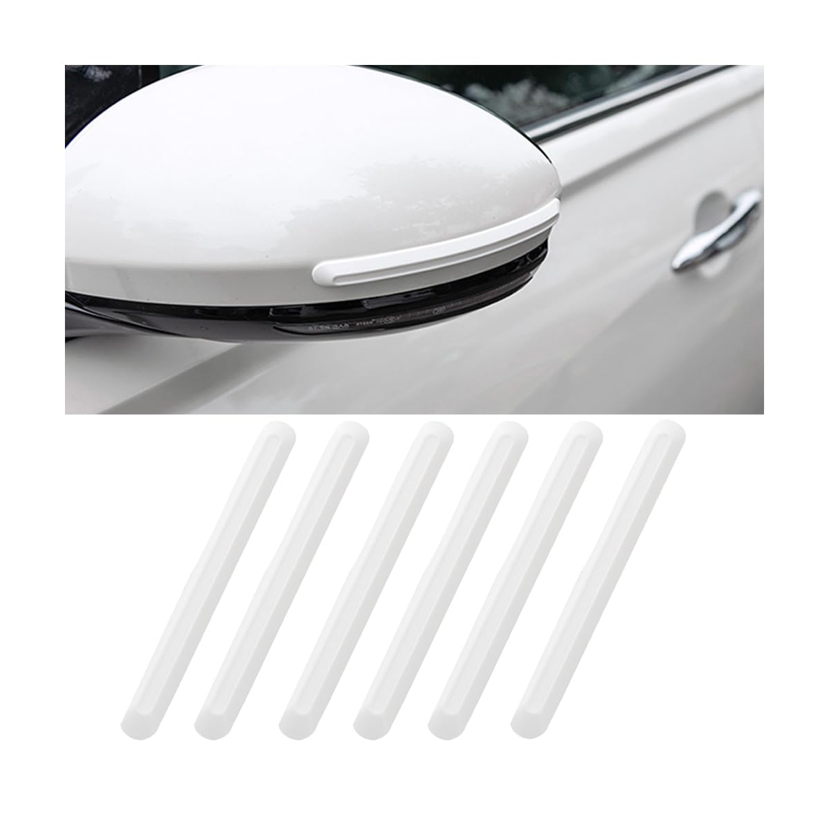 JNNJ 6 Stück Autotürpuffer Unsichtbare Zierleiste, Universal Auto Rückspiegel Kantenschutz Anti Scratch, Antikollisions-Türschützer Passend Für Die Meisten Autos(Weiß) von JNNJ