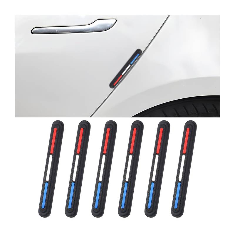 JNNJ 6 Stücke Auto Türkantenschutz Aufkleber, Universal Auto Kantenschutz Anti Scratch, Antikollisions-Türschützer, Passend Für Die Meisten Autos(Rot-Weiß-Blau) von JNNJ