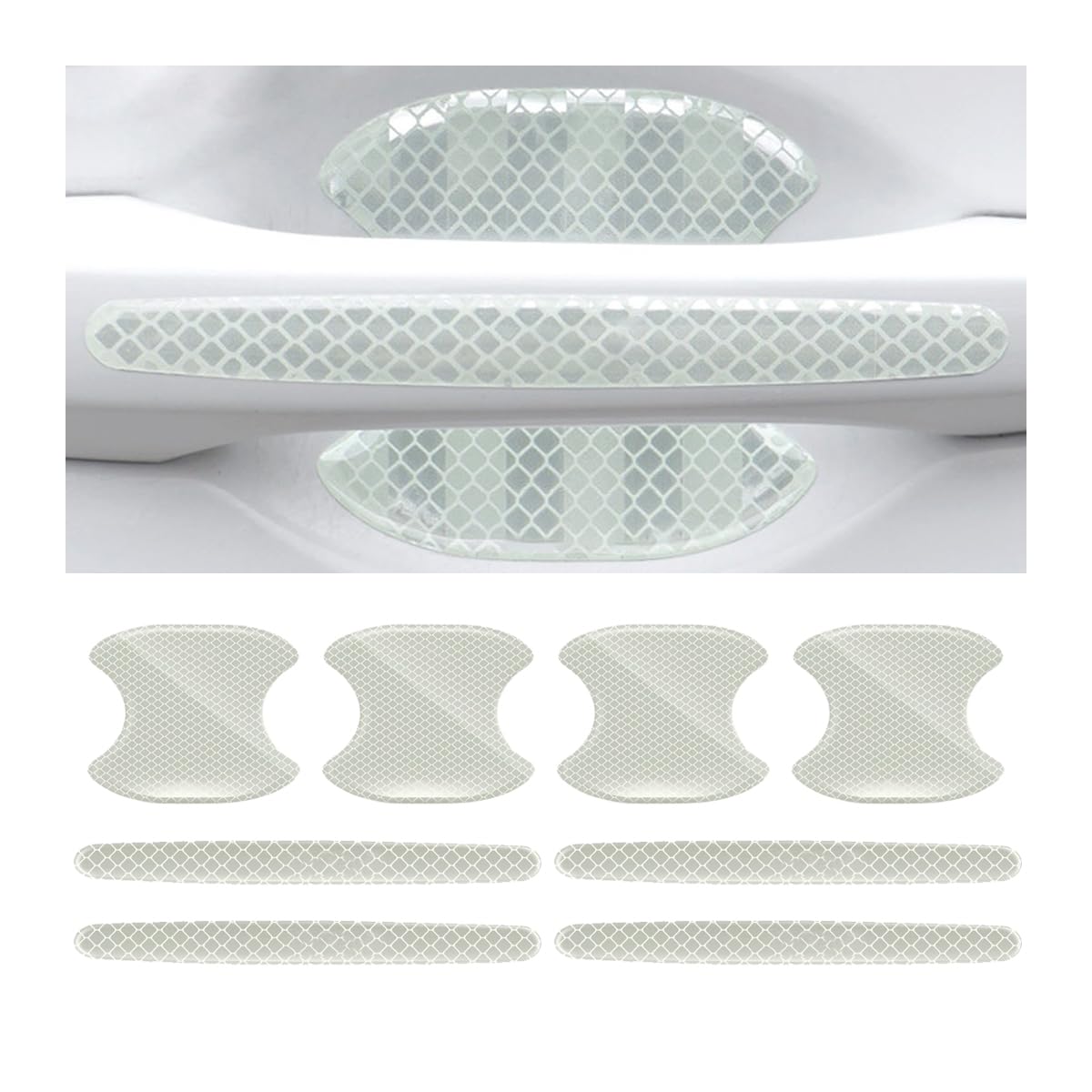 JNNJ 8 Stück Autotürgriff Cup Protector, Auto Türgriff Sicherheit Reflektierende Streifen, Autotürgriff Lack Kratzschutzabdeckung Sicherheitsschutzfolie Aufkleber Weiß JNNJ 8 Stück Autotürgriff Cup Protector, Auto Türgriff Sicherheit Reflektierende Streifen, Autotürgriff Lack Kratzschutzabdeckung Sicherheitsschutzfolie Aufkleber Weiß von JNNJ