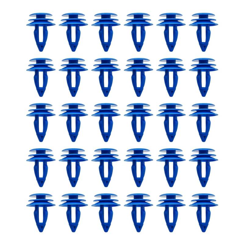 JNNJ Auto Befestigung Clips, Blaue Clips für Fahrzeugverkleidungen, Türverkleidung Klammern Stoßstangen Zierleisten Plastikklips Set, Für Auto Tür Stoßstange(30 Stück) von JNNJ