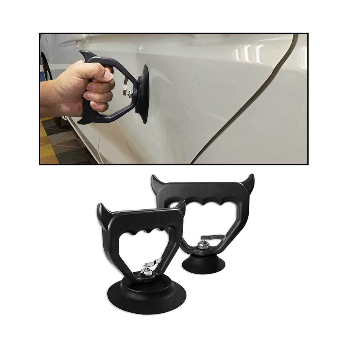 JNNJ Auto Dent Saugnapf, Auto Body Dent Abzieher Ausbau Werkzeug, Schwerlast Dellenentfernung Vakuum Saugnapf Saug Heber, Für Auto Dellen, Handy, Glasscheiben(11cm) von JNNJ