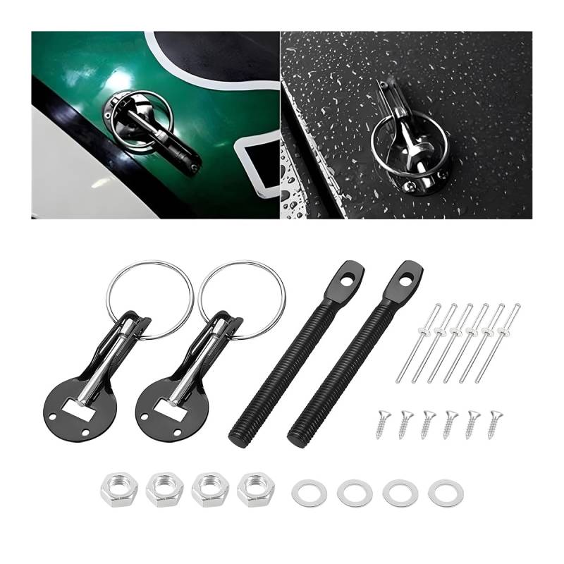 JNNJ Auto Hood Pins Lock Clip, Auto Motorhaubenhalter Motorhaube Pin Bonnet Schlüssel Verschluss Sets, Für Rennauto von JNNJ