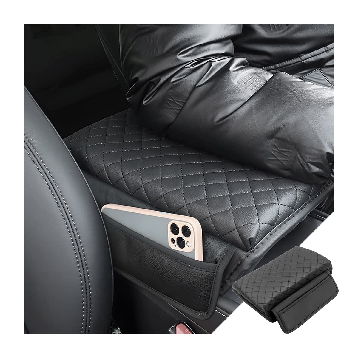 JNNJ Auto Mittelkonsolenpolster, Auto Armlehnenbox Pad, Universal Auto Mittelkonsole Armlehne Schutz Armlehnenbezüge, Memory Foam Leder Armlehne Abdeckung Für Fahrzeug von JNNJ