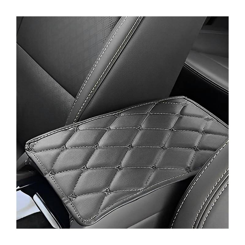 JNNJ Auto Mittelkonsolenpolster, Leather Car Armrest Box Pad, Mittelarmlehne Abdeckung Auto Armlehnen Mittelkonsole Schutz, Center Console Lederpolster(Schwarz) von JNNJ