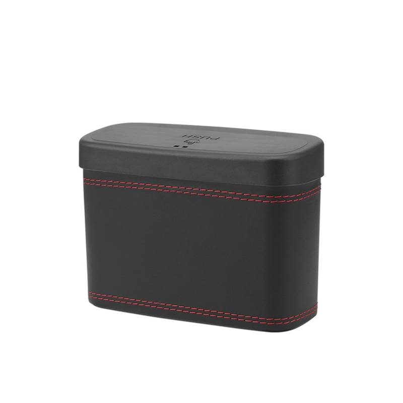 JNNJ Auto Mülleimer mit Deckel, Hängender Autokorb mit Deckel auslaufsicher, Multifunktionaler Wasserdichter Leder Autotür Mülleimer Box (Schwarz) von JNNJ