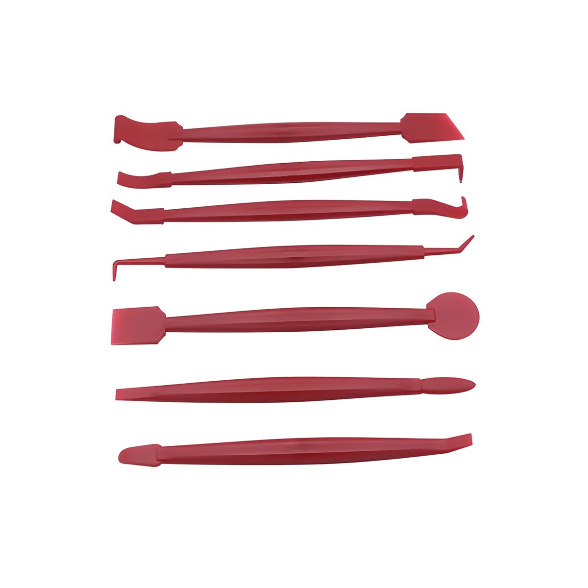 JNNJ Auto Wrap Edge Trim Rakel, 7 Stück Rakel-Werkzeugsätze für die Autofolierung, Mini Vinyl-Wickelwerkzeuge zum Autoverpackung und Fenstertönung(Rot) von JNNJ