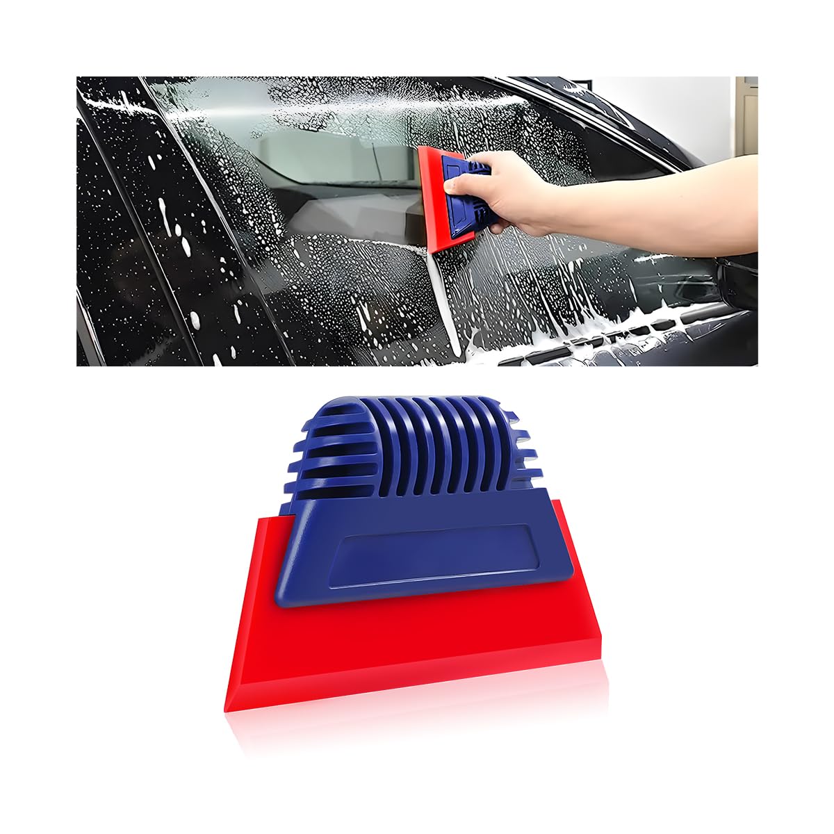 JNNJ Autofolie Fensterfolie Lackschutzfolie Tönungsfolie Rakels, Soft Gummi Rakel Fensterabzieher für Autofolie Installation, Auto Vinyl Werkzeug Kit Autofolie(Rot) von JNNJ