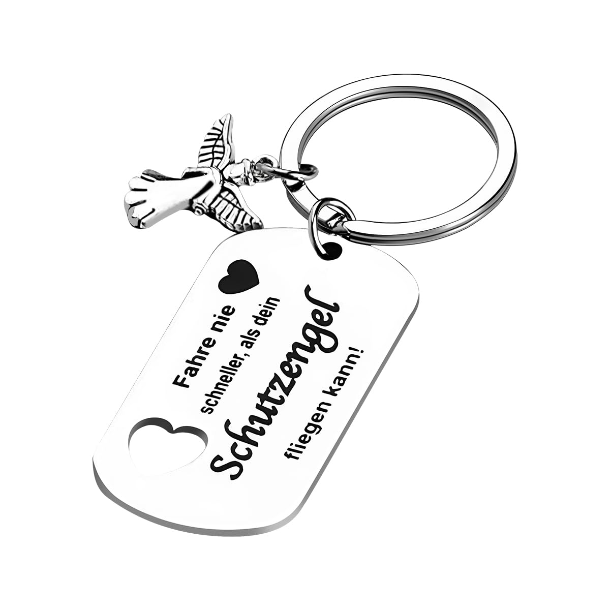 JNNJ Autoschlüsselanhänger, Kreatives Autozubehör Metall-Schlüsselanhänger, Auto Personalisiert Edelstahl Key Chains, Glücksbringer Schutzengel Autoschlüsselanhänger, Schlüsselring Engelsanhänger JNNJ Autoschlüsselanhänger, Kreatives Autozubehör Metall-Schlüsselanhänger, Auto Personalisiert Edelstahl Key Chains, Glücksbringer Schutzengel Autoschlüsselanhänger, Schlüsselring Engelsanhänger von JNNJ