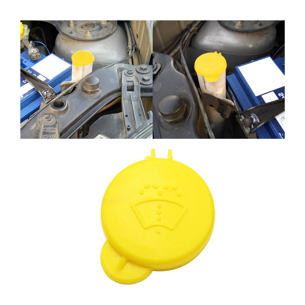 JNNJ Flaschenverschluss Für Scheibenwaschanlage, Auto Windschutzscheibe Waschflaschen Kappe, Autowaschanlage Flaschenverschluss Für MK6 2001-2008 1488251(Gelb) von JNNJ