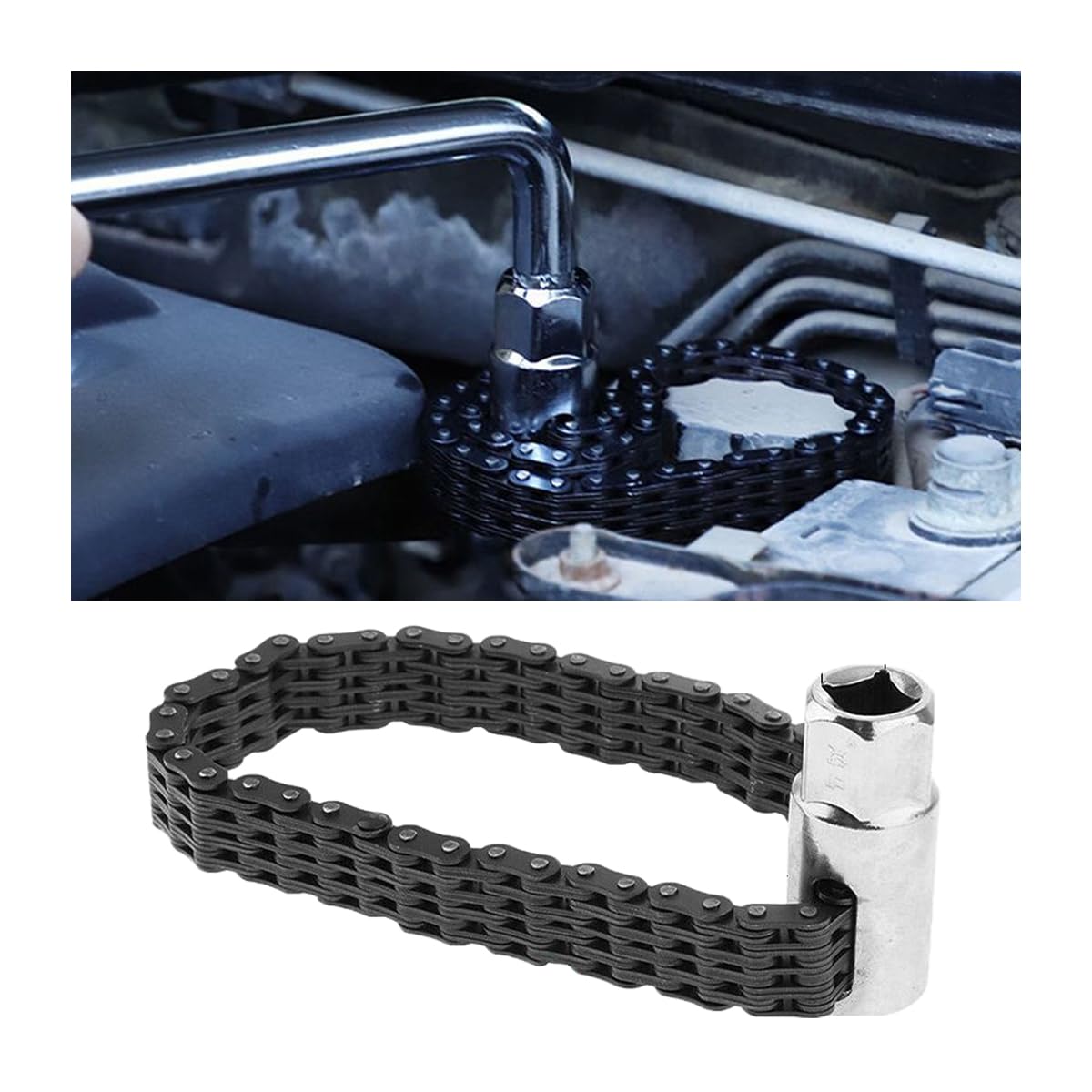 JNNJ Kettenölfilterschlüssel, Verstellbarer Ölfilterschlüssel Kettenschlüssel, Kettenölfilterschlüssel Für Motorrad-Autoölfilter, Für Auto, Motorrad, Lkw, Ölwechsel JNNJ Kettenölfilterschlüssel, Verstellbarer Ölfilterschlüssel Kettenschlüssel, Kettenölfilterschlüssel Für Motorrad-Autoölfilter, Für Auto, Motorrad, Lkw, Ölwechsel von JNNJ