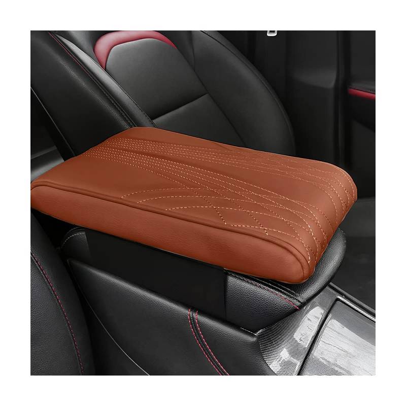 JNNJ Leather Car Armrest Box Pad, Armlehnenbox Aus Gedächtnisschaum Für Fahrzeuge, Auto Armlehnen Abdeckung Armlehne Kissenschutz Für Die Meisten Fahrzeuge(Kaffee) von JNNJ