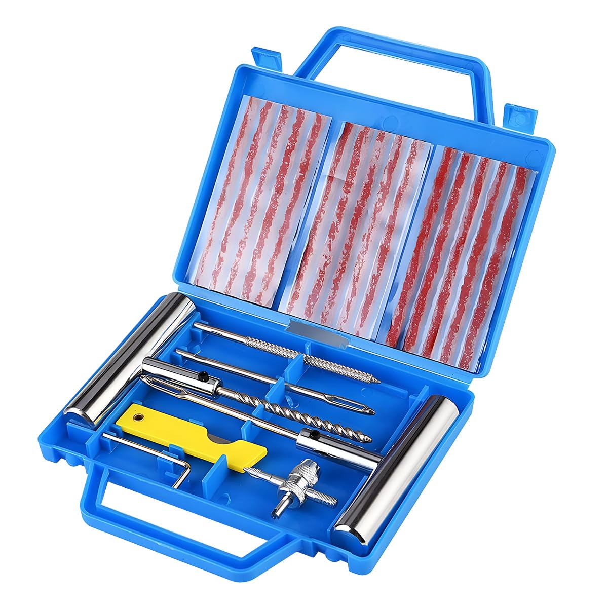 JNNJ Reifen Reparatur Set, Reifenreparaturset Auto Reifen Reparaturset Schlauchlos, Autoreifen-Reparaturset, Reifenflickzeug Auto Reifen Flickset Für Motorrad(Blau) von JNNJ