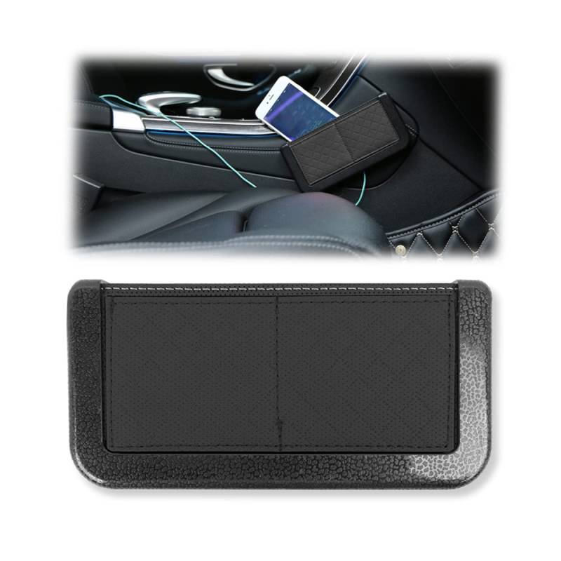 JNNJ Selbstklebend Autositz Aufbewahrungsbox, Auto Multifunktionale Aufbewahrungstasche für Handys, Auto Seitentaschen Organizer Universal für Fahrzeuge(Schwarz) von JNNJ