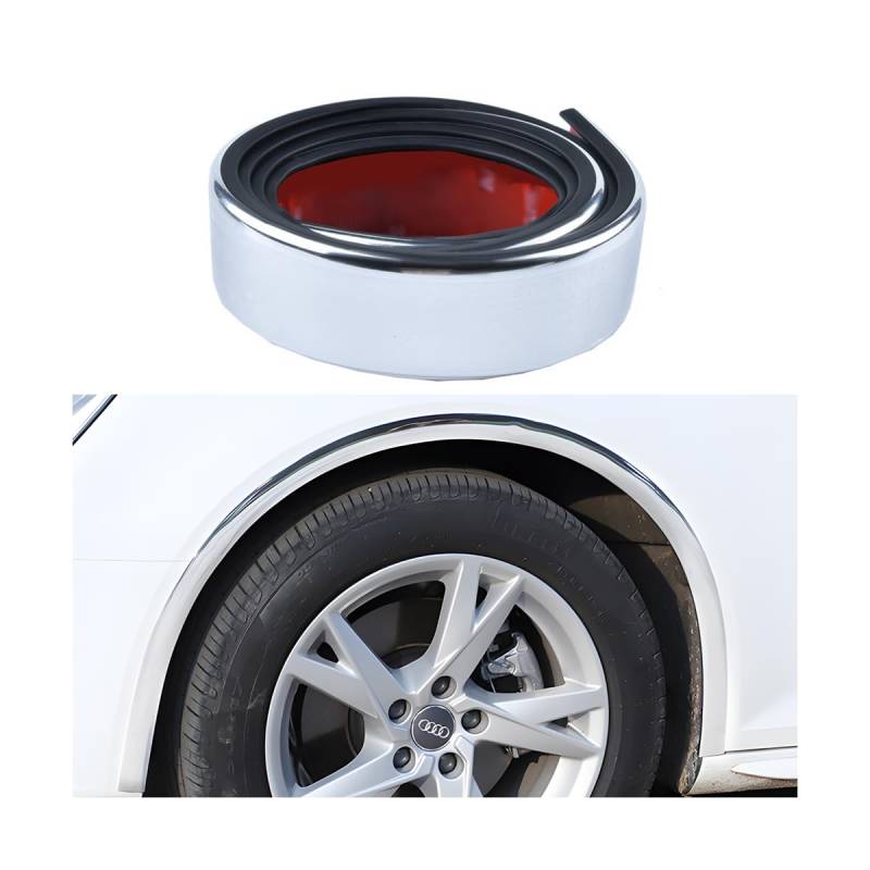 JNNJ Universal Auto Kotflügel Verbreiterung, Kotflügelverbreiterung Auto Radlauf Radlaufleiste Radabdeckung, Auto-Radkastenverkleidung, Universal Gummi Autos Radkasten Schutz Anti-Kollision(Silber) von JNNJ