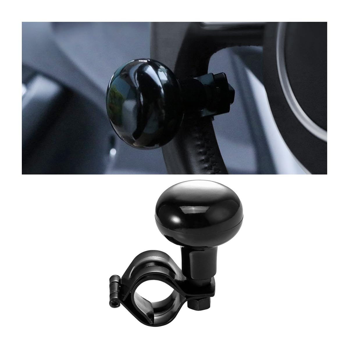 JNNJ Universal Auto Lenkradknauf, Lenkrad Drehknopf Spinner Griff Knopf Booster Kugel, Auto Lenkhilfe Lenkradknauf, Steuerknopf Spinner Für Auto, Traktor, Rasentraktor(Schwarz) JNNJ Universal Auto Lenkradknauf, Lenkrad Drehknopf Spinner Griff Knopf Booster Kugel, Auto Lenkhilfe Lenkradknauf, Steuerknopf Spinner Für Auto, Traktor, Rasentraktor(Schwarz) von JNNJ