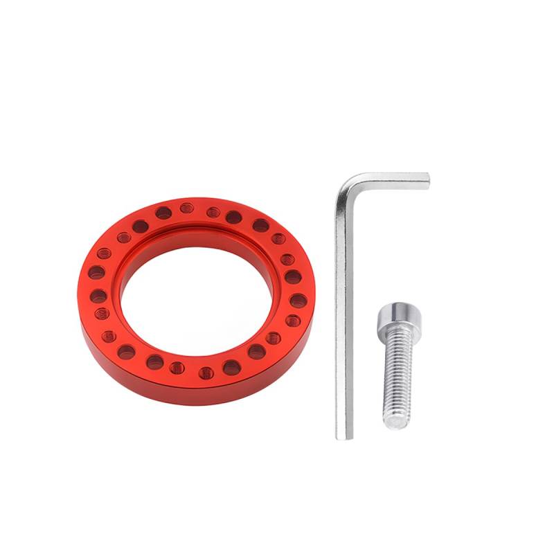 JNNJ Universal Auto Lenkradnabe Adapter Aluminiumlegierungter, Auto Lenkradnabe Racing Spacer Pad Adapter Lift Kits, Lenkradnabe Racing Spacer Pad Lift Kits, Auto-Lenkradabstandshalter(Rot) von JNNJ