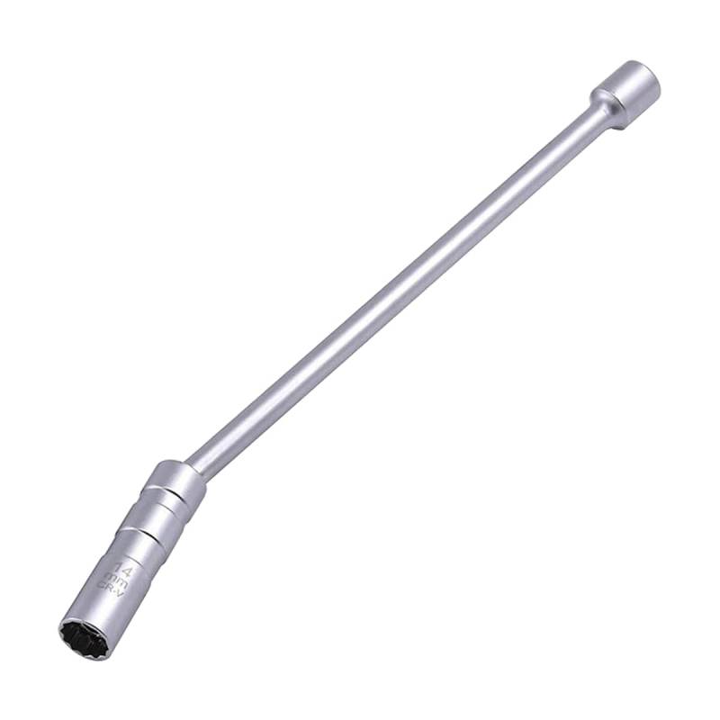 JNNJ Universal Flexibel Zündkerzenschlüssel, Zündkerzen Entferner Installationswerkzeug, Magnetisch schwenkbare magnetische Steckschlüssel für Auto Motorrad(14mm) von JNNJ