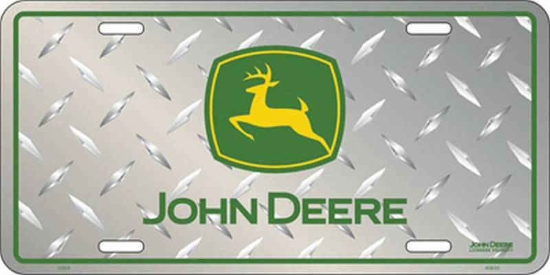John Deere Silver License Plate with Green Logo von JOHN DEERE