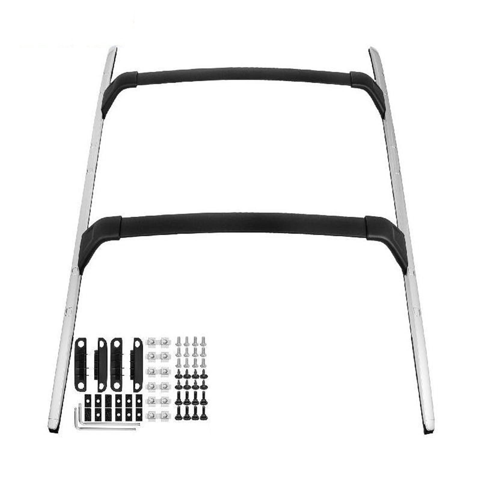 Dachträger passen mit Seitenschienen 165LBS Tragfähigkeit 2 Stück Aluminium-Rack-Querträger aus erstklassiger Legierung Dachträger passen mit Seitenschienen 165LBS Tragfähigkeit 2 Stück Aluminium-Rack-Querträger aus erstklassiger Legierung von JOJIDE