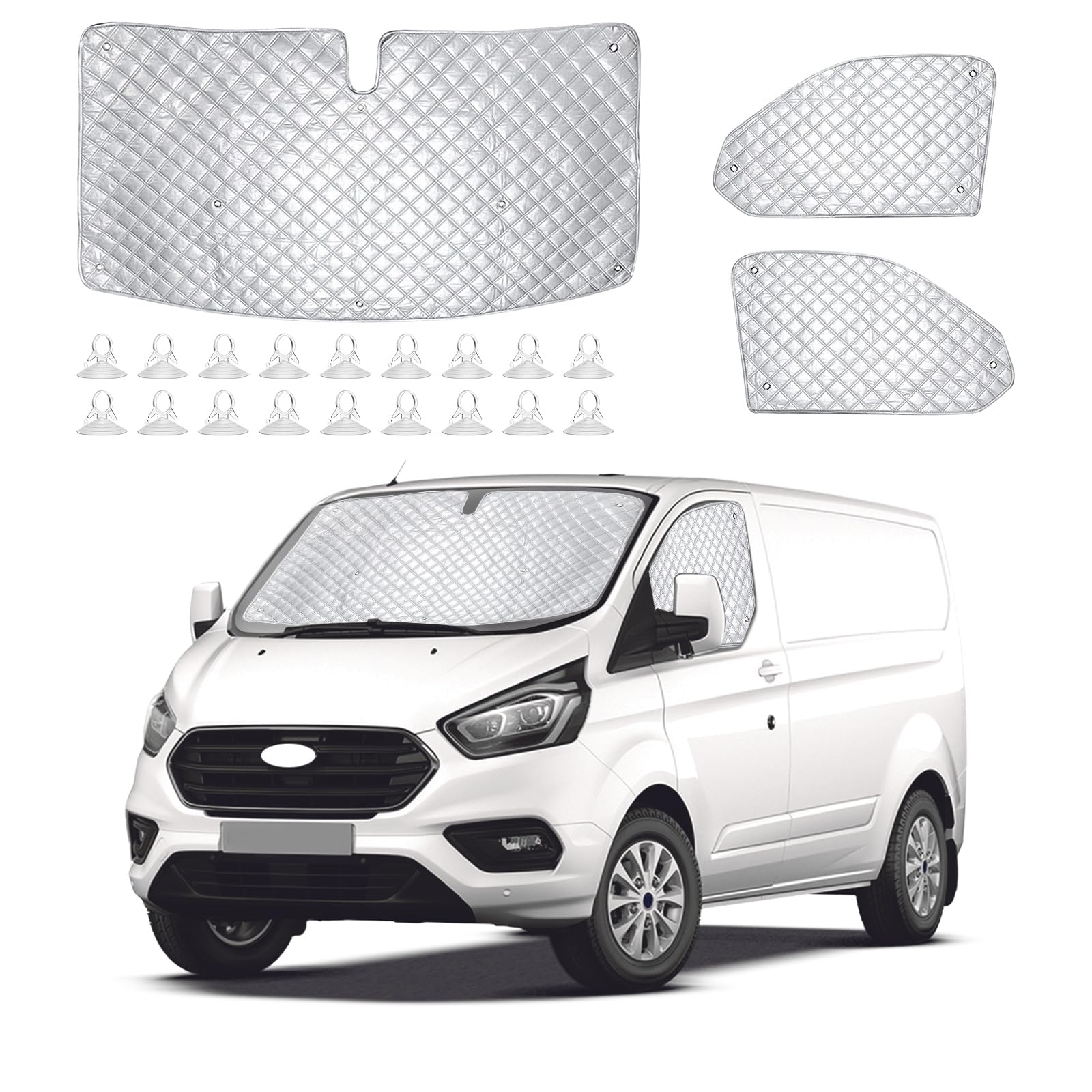 Interne Thermomatte für Ford Transit Custom, 3 Stück Sonnenschutz Windschutzscheibe Sonnenschutz Isolierter Vordersitz Seiten-Sonnenschutz Front- & Seitenfenster Sonnenschutz mit 18 Saugnäpfen Interne Thermomatte für Ford Transit Custom, 3 Stück Sonnenschutz Windschutzscheibe Sonnenschutz Isolierter Vordersitz Seiten-Sonnenschutz Front- & Seitenfenster Sonnenschutz mit 18 Saugnäpfen von JOJOCY