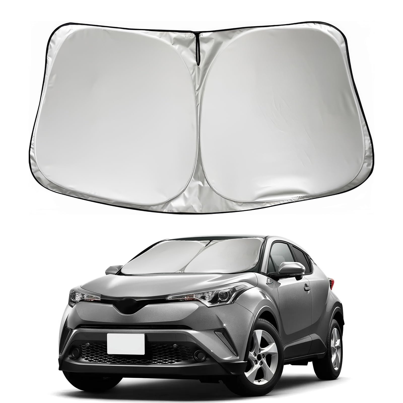 Windschutzscheibe Sonnenschutz Innenraum für Toyota C-HR 2016-2025, Auto Sonnenschutz Frontscheibe Sonnenschirm UV-Schutz C-HR 2024 Zubehör (C-HR 2016-2025) von JOJOCY