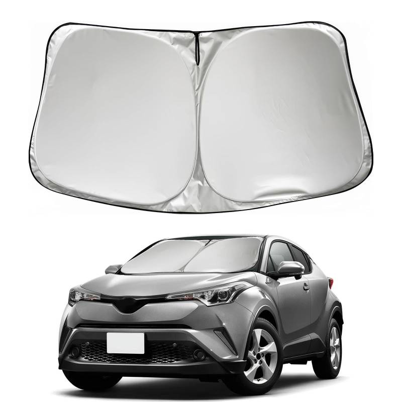 Windschutzscheibe Sonnenschutz Innenraum für Toyota C-HR 2016-2025, Auto Sonnenschutz Frontscheibe Sonnenschirm UV-Schutz C-HR 2024 Zubehör (C-HR 2016-2025) von JOJOCY