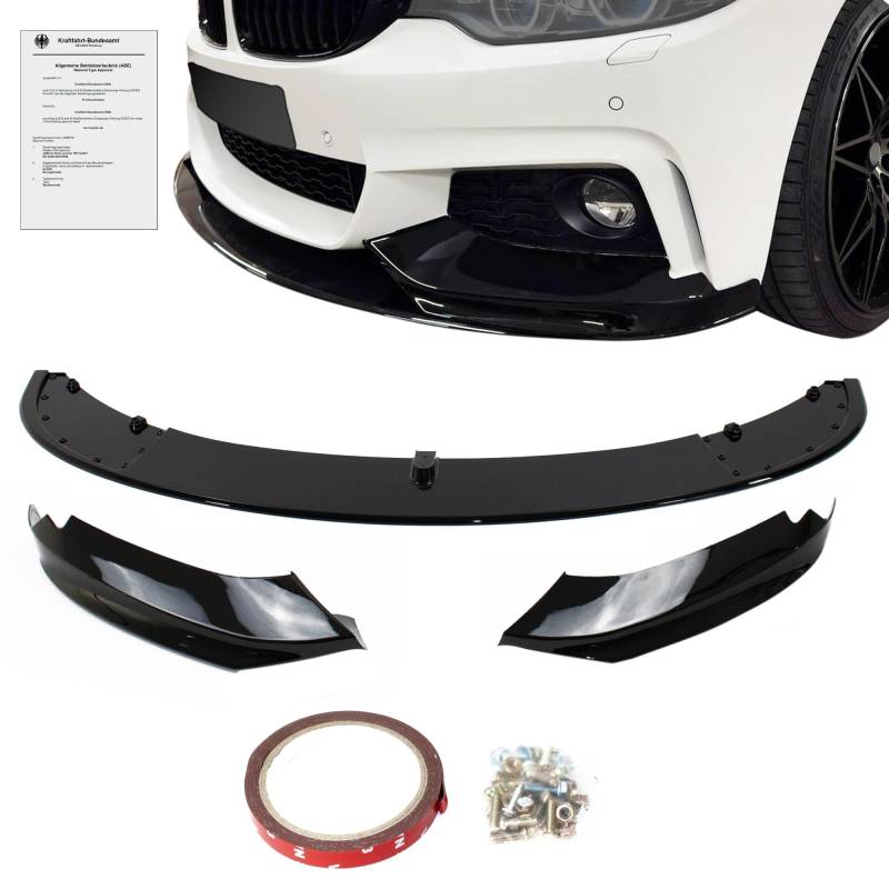 JOM 5111412-2JOM Frontspoiler Ansatz Lippe Stossstange Sport Performance +ABE+schwarz glänzend 3-teilig, passend für F32 von JOM Car Parts & Car Hifi GmbH