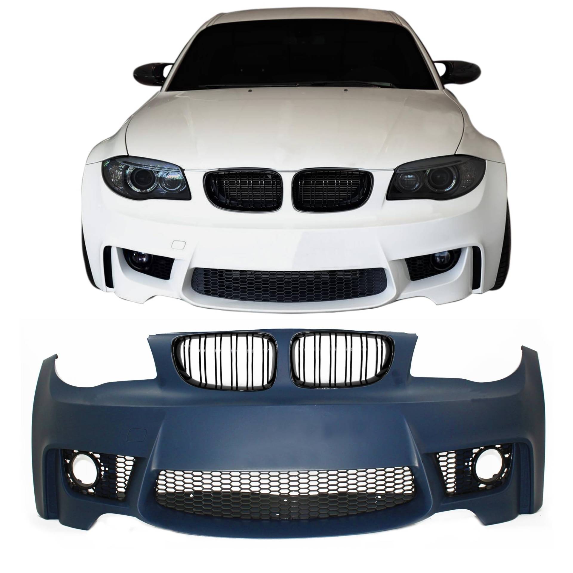 JOM 5111293-4JOM Stoßstange vorn incl. Doppelrippen Grill passend für 1er E81 E82 E87 E88 ohne Aussparungen für PDC/SRA JOM 5111293-4JOM Stoßstange vorn incl. Doppelrippen Grill passend für 1er E81 E82 E87 E88 ohne Aussparungen für PDC/SRA von JOM Car Parts & Car Hifi GmbH