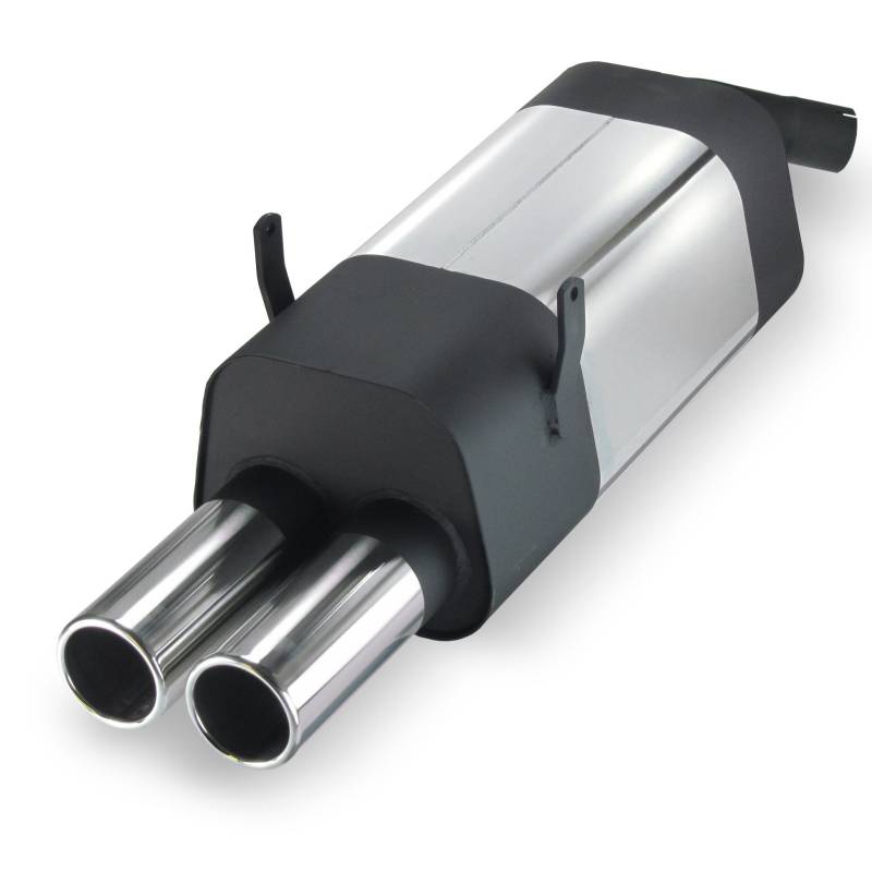 JOM Car Parts & Car Hifi GmbH 85631 Edelstahl-Endschalldämpfer mit 2X 76mm Endrohren gerade von JOM Car Parts & Car Hifi GmbH