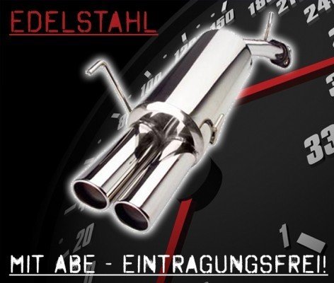 JOM Car Parts & Car Hifi GmbH 85632 Edelstahl-Endschalldämpfer mit 2X 76mm Endrohren gerade von JOM Car Parts & Car Hifi GmbH