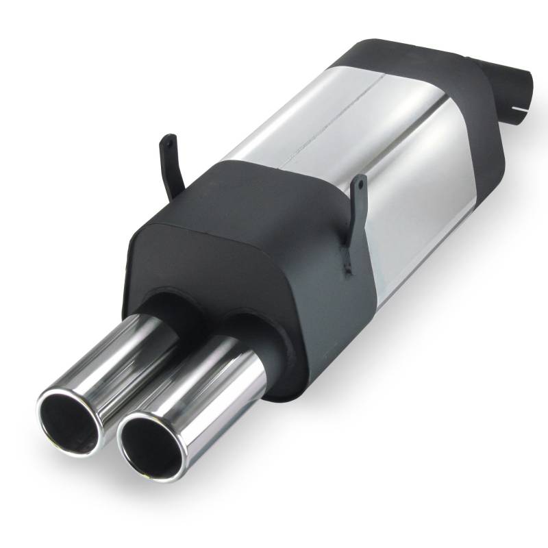 JOM Car Parts & Car Hifi GmbH 85632 Edelstahl-Endschalldämpfer mit 2X 76mm Endrohren gerade von JOM Car Parts & Car Hifi GmbH