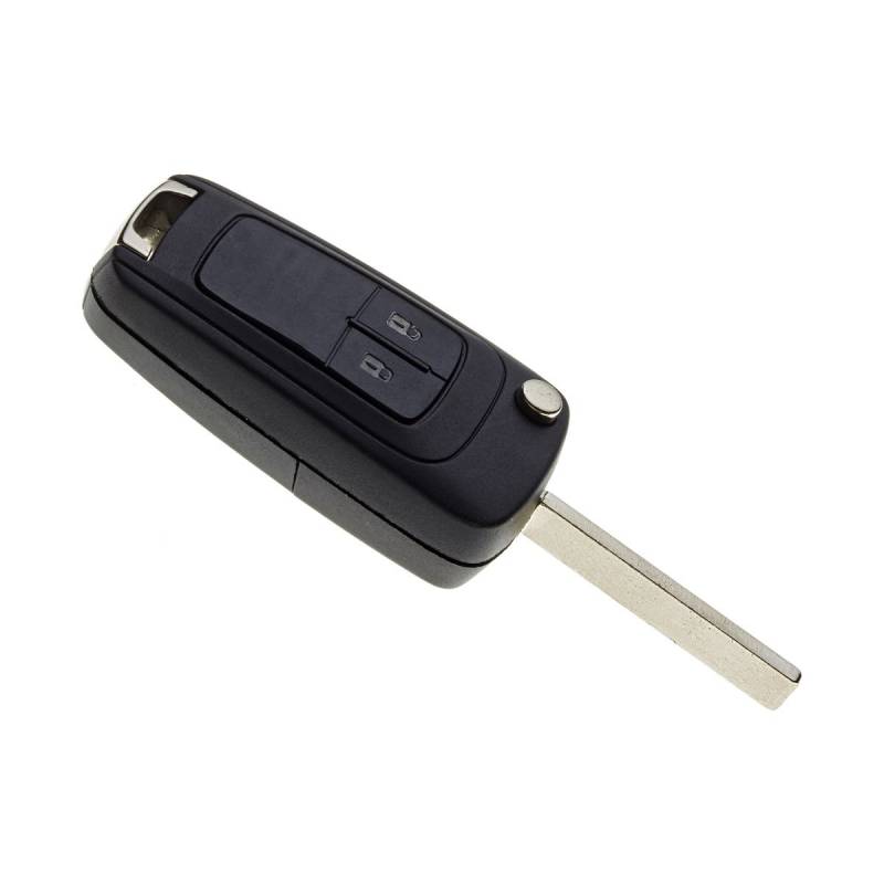 JONGO - Autoschlüssel-Gehäuse mit Schlüsselblatt kompatibel mit Chevrolet Aveo (2011-15), Cruze (2008-14), Orlando (2011-15) & Spark (2015) | Plip Fernbedienung Funkschlüssel Nutzfahrzeug 2-Tasten Transponderschlüssel von JONGO