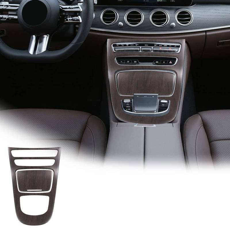 ABS-Kunststoff Mittelkonsole Getriebe Verkleidung Verkleidung Aufkleber für Benz E-Klasse W213 2021 Auto-Innenzubehör (Eichenmaserung) von JONKOKO